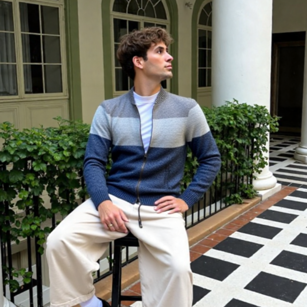 Men Sweaters and Cardigans Mens Color Block Zipper Cardigan PL1006M3C-DGRY-S 49 $ Coats Onetify Stew's Incense