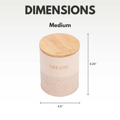 Treat Jar Country Living Dog Treat Canisters - Set of 2 Carbon Steel Jars with Bamboo Lids – White Swan PL3200S 36 $ Pet Lovers Store American Pet Supplies Stew's Incense