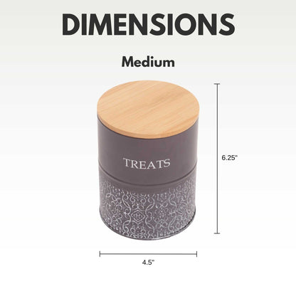Containers Country Living Dog Treat Canisters - Set of 2 Carbon Steel Jars with Bamboo Lids – Volcanic Gray PL3250S 29 $ Pet Lovers Store American Pet Supplies Stew's Incense