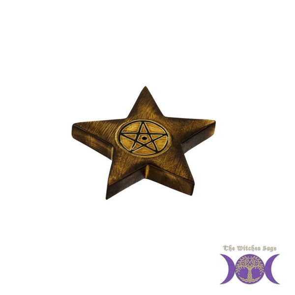 Incense Burner Pentacle Wooden Incense Burner 89194-B 2 $ Shop All The Witches Sage LLC Stew's Incense