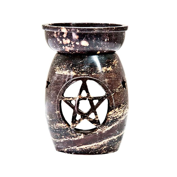 Oil Burner Natural Soapstone Pentacle Aroma Lamp 6031 12 $ Shop All The Witches Sage LLC Stew's Incense