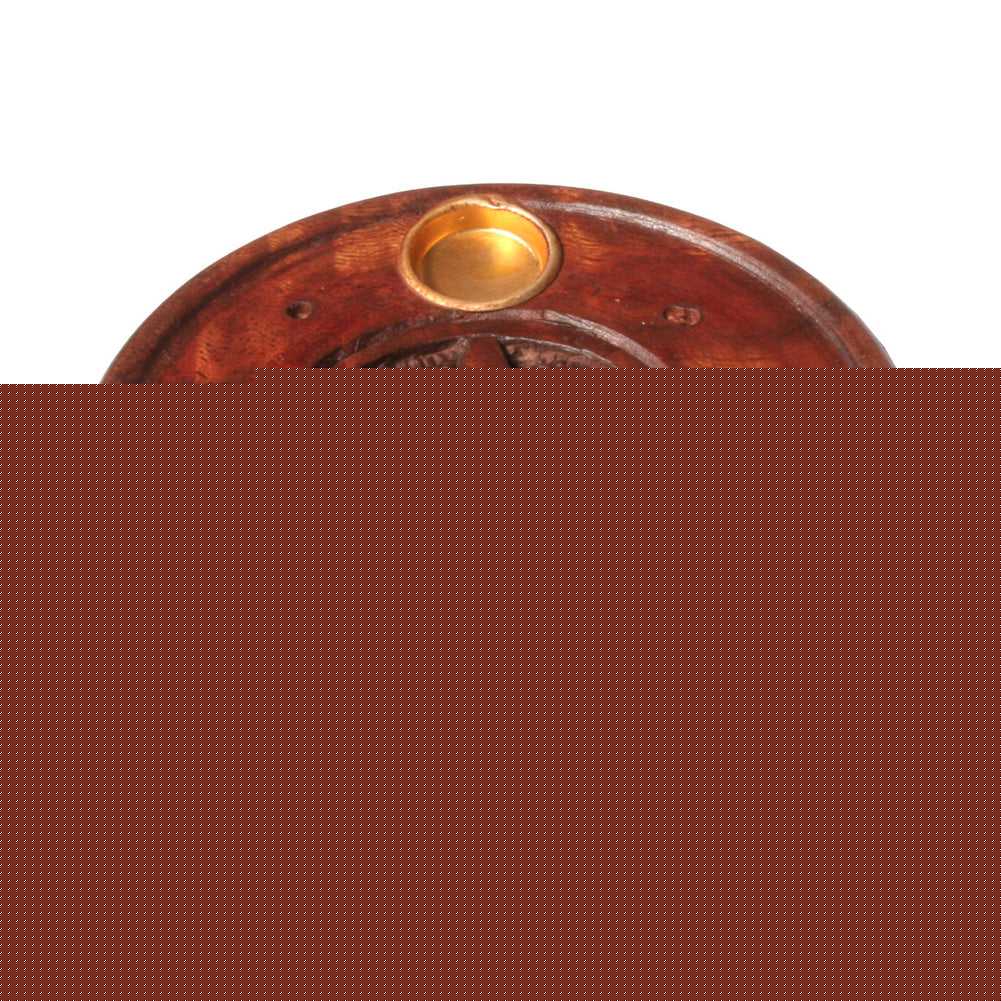 Incense Burner Pentacle Wood Round Incense Burner 90102 5 $ Shop All The Witches Sage LLC Stew's Incense