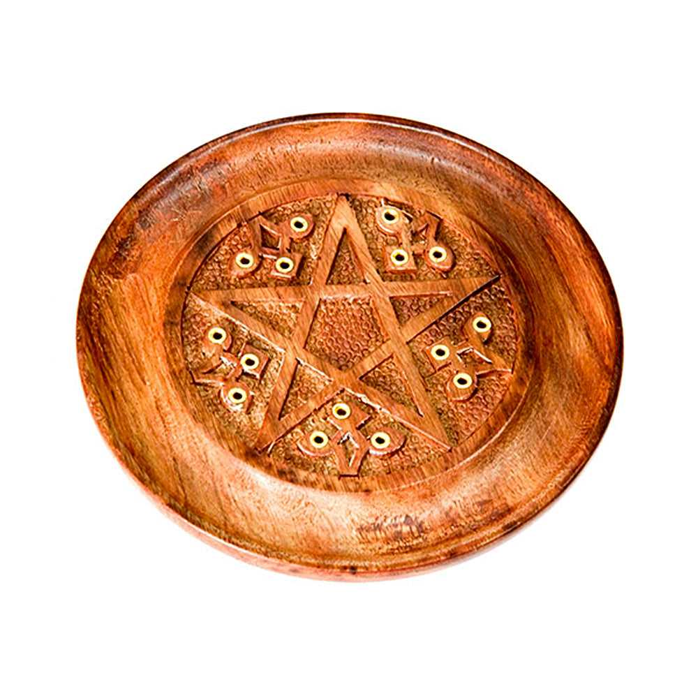 Incense Burner Pentacle Wooden Burner 4" 5610 5 $ The Witches Sage LLC Stew's Incense