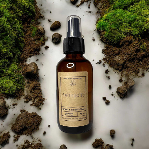  Petrichor - /ˈpetrīˌkôr/ - The Smell of Rain - ROOM & LINEN SPRAY sku-41595283636314 24 $ Shop All Moon Water Apothecary Stew's Incense
