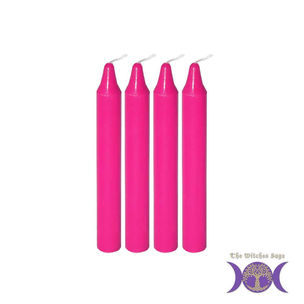 Pink Rituals Mini Mini Ritual Candle - Pink (Set of 4) | Stew's Incense