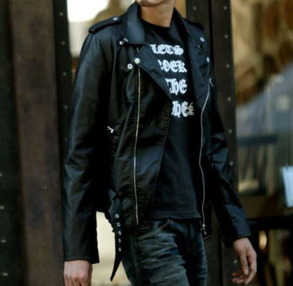 Mens Biker Jacket Mens Faux Leather Biker Zipper Jacket CLAM767876E-BLK-S 76 $ Coats Onetify Stew's Incense