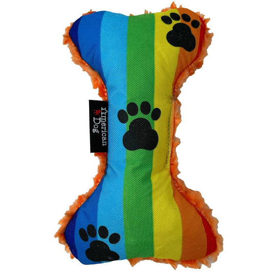 Dog Toys Rainbow Paw Bone (Nylon & Fleece) sku-46808367169795 12 $ Pet Lovers Store American Dog Stew's Incense