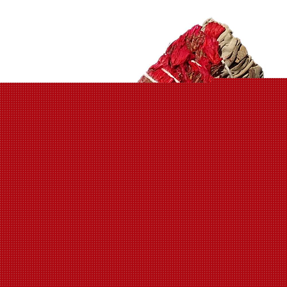 smudge sticks Red Sinuata Flowers with White Sage Smudge Stick 3-4" SAGE-06 4 $ Shop All The Witches Sage LLC Stew's Incense