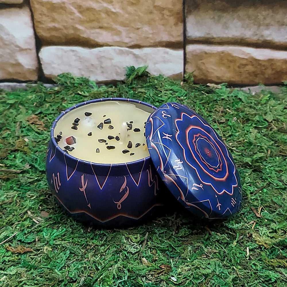 Candle Ritual Tin Candle w/Crystals 42253A 15 $ Shop All The Witches Sage LLC Stew's Incense
