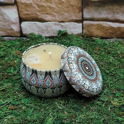 Candle Ritual Tin Candle w/Crystals 42253A 15 $ Shop All The Witches Sage LLC Stew's Incense