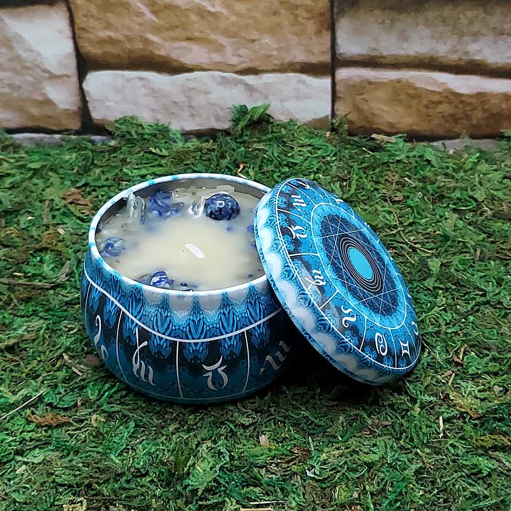 Candle Ritual Tin Candle w/Crystals 42253A 15 $ Shop All The Witches Sage LLC Stew's Incense