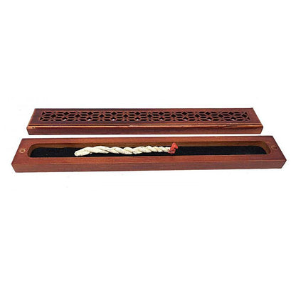 Incense Burner Rosewood Finish Wood Incense Box Burner - Medium IMB-03 5 $ Shop All The Witches Sage LLC Stew's Incense