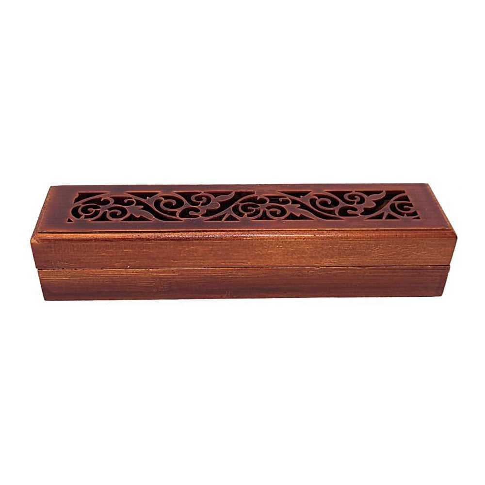 Incense Burner Rosewood Finish Wood Incense Box Burner - Small IMB-06 4 $ Shop All The Witches Sage LLC Stew's Incense