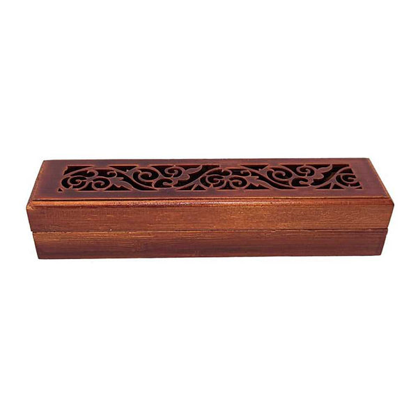 Incense Burner Rosewood Finish Wood Incense Box Burner - Small IMB-06 4 $ Shop All The Witches Sage LLC Stew's Incense
