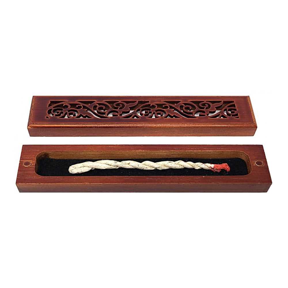 Incense Burner Rosewood Finish Wood Incense Box Burner - Small IMB-06 4 $ Shop All The Witches Sage LLC Stew's Incense
