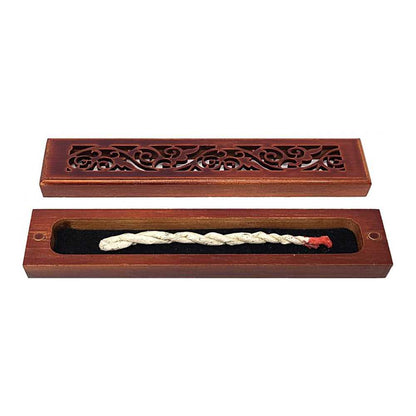 Incense Burner Rosewood Finish Wood Incense Box Burner - Small IMB-06 4 $ Shop All The Witches Sage LLC Stew's Incense