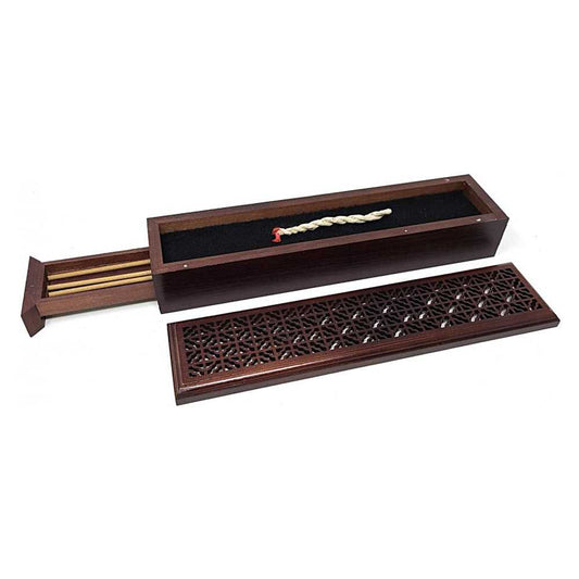 Incense Burner Rosewood Finish Wood Incense Box Burner - Large IMB-09 15 $ Shop All The Witches Sage LLC Stew's Incense