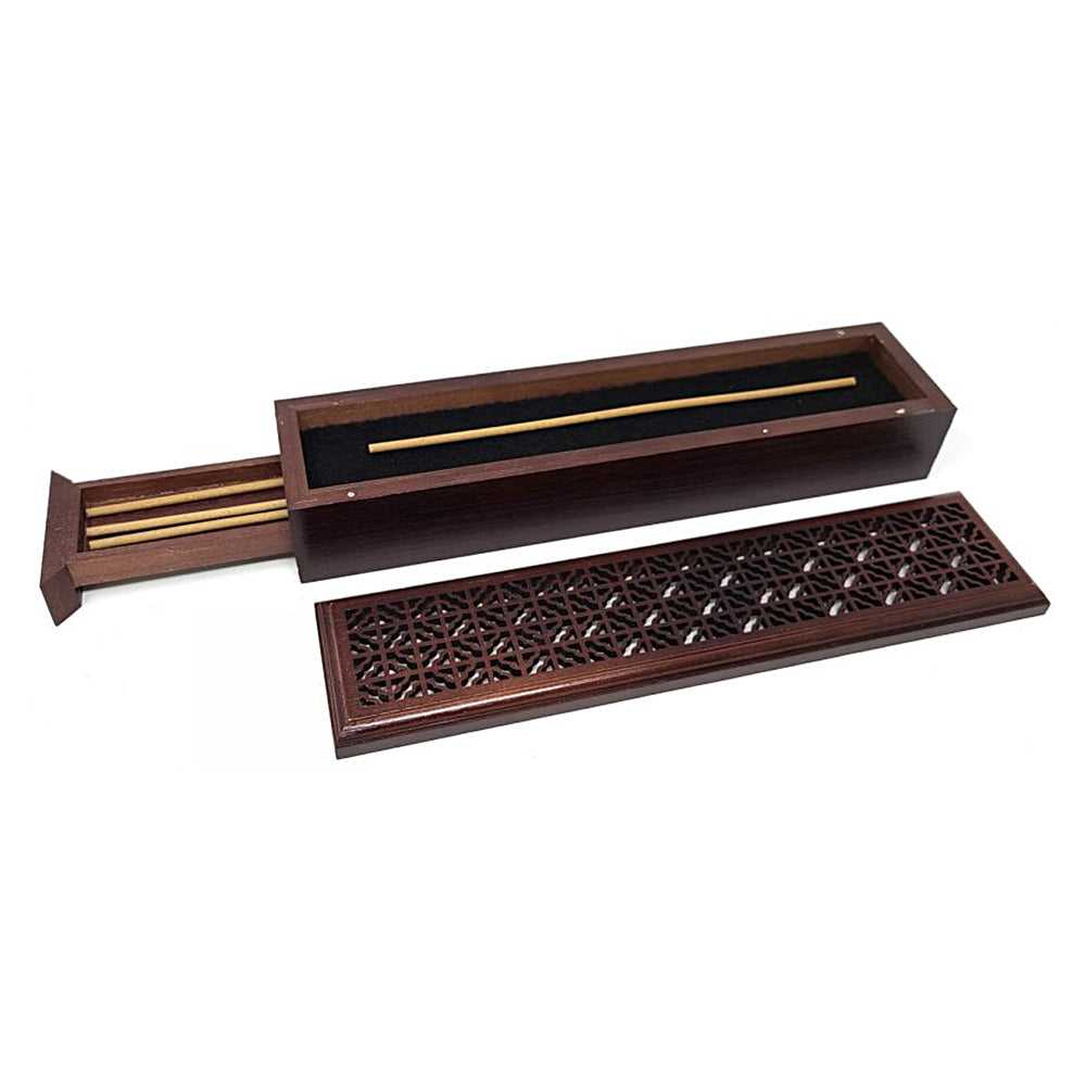 Incense Burner Rosewood Finish Wood Incense Box Burner - Large IMB-09 15 $ Shop All The Witches Sage LLC Stew's Incense