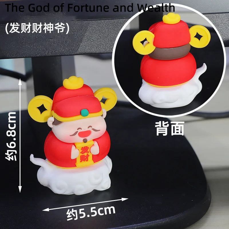 Chinese Deity Figurines Desk Organizer Creative Car Interior Zen Decor Office Stress Relief Ornament Car/Buddha Shrine Decor