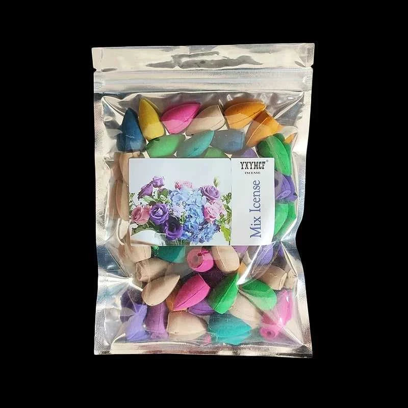  50pcs/bag Natural backflow incense cones Sandalwood Lavender Mixed scents for home waterfall incense smoke Reflux Tower Incense 12000045861471215 7 $ Shop1104310414 Store Stew's Incense