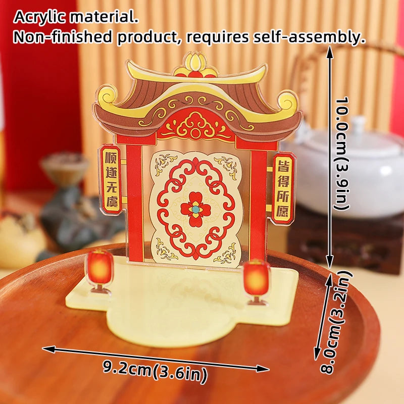 Chinese Deity Figurines Desk Organizer Creative Car Interior Zen Decor Office Stress Relief Ornament Car/Buddha Shrine Decor