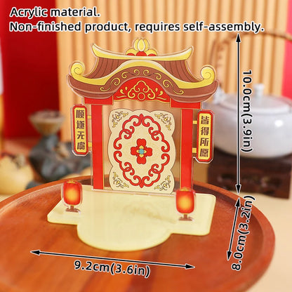 Chinese Deity Figurines Desk Organizer Creative Car Interior Zen Decor Office Stress Relief Ornament Car/Buddha Shrine Decor