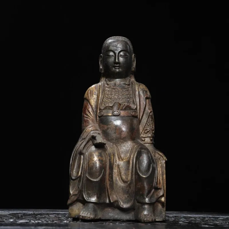 Hand-Cast Premium Pure Copper Zhenwu Emperor Statue - 17.7" Antique Bronze Taoist Deity Figurine for Home Temple Altar Feng