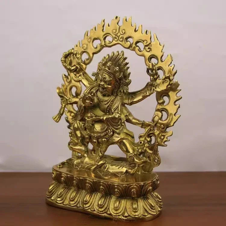 Copper Six-armed Maha Gala Daiheitian God of Fortune Statue Buddha Statue Ornaments