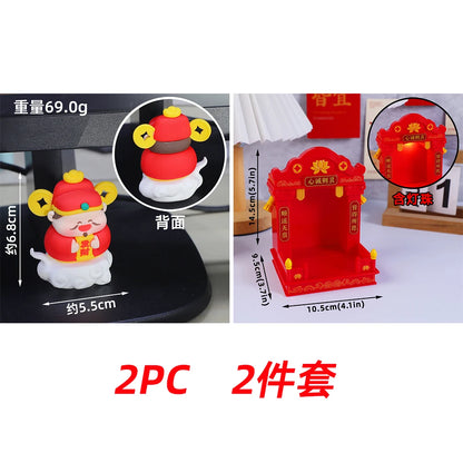 Chinese Deity Figurines Desk Organizer Creative Car Interior Zen Decor Office Stress Relief Ornament Car/Buddha Shrine Decor