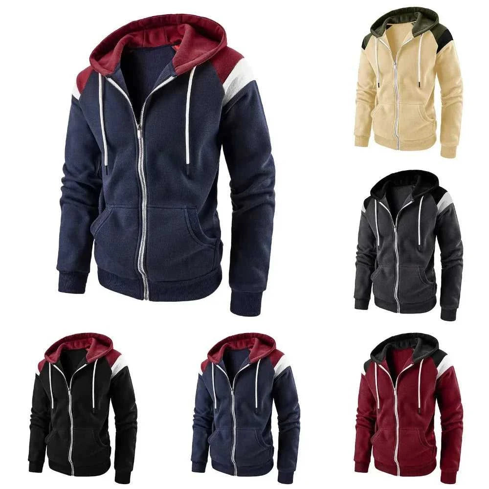Mens Hoodie Mens Zipped Up Hoodie with Shoulder Details ONFYMH051424B2-NVY-M 49 $ Coats Onetify Stew's Incense