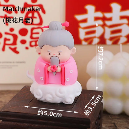 Chinese Deity Figurines Desk Organizer Creative Car Interior Zen Decor Office Stress Relief Ornament Car/Buddha Shrine Decor