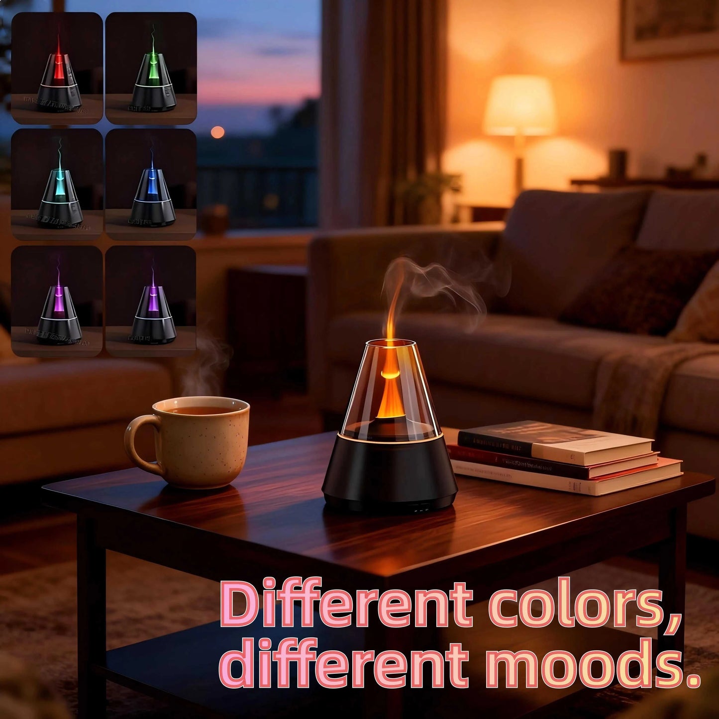  Flame Essential Oil Diffuser Upgrade 7 Colour Lights Aromatherapy Diffuser Diffuser Air Humidifier Aroma Diffusers for Bedroom 12000053082702083 71 $ CREAROMA Choice Store Stew's Incense