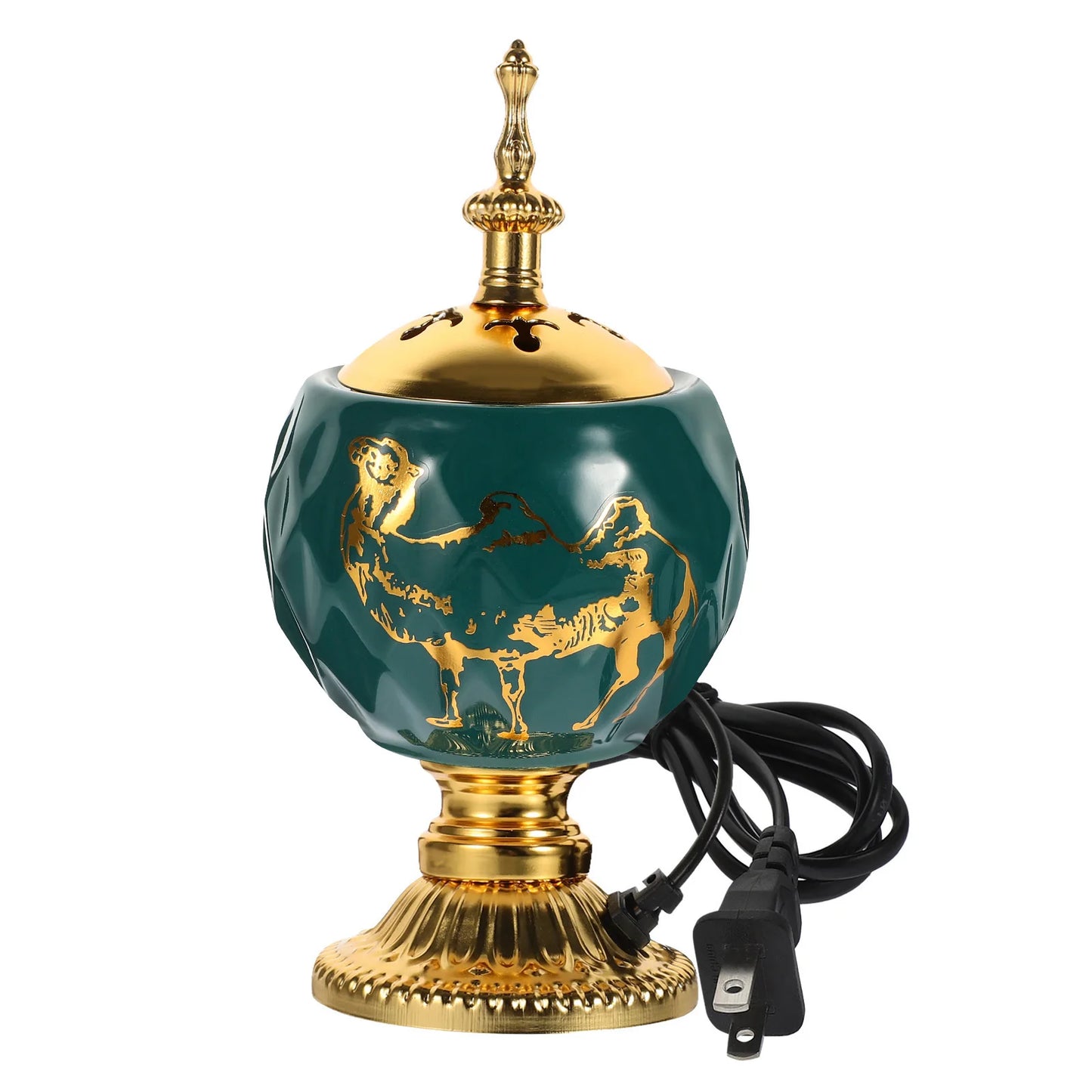 Electric Incense Burner 110V Us Plug Arabic Aroma Stove Retro Design Decorative Desk Centerpiece Aromatherapy Burner