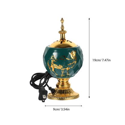 Electric Incense Burner 110V Us Plug Arabic Aroma Stove Retro Design Decorative Desk Centerpiece Aromatherapy Burner