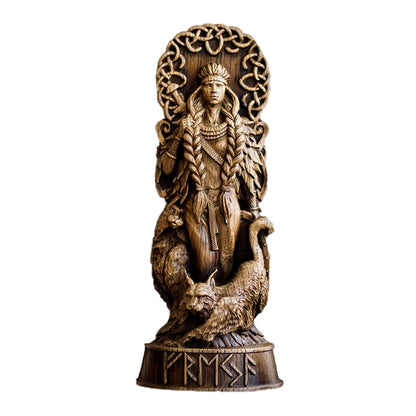 Viking God Goddes Sculpture Scandinavian Pantheon Resin Ornaments Freyja Statue Freya Norse Gods Carving Altar Heathen Asatru