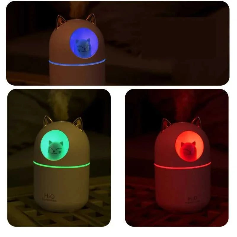  Mini 300ML USB Cat Humidifier Aroma Oil Diffuser Ultra Silent Household Bedroom Car Air Purifier with Cool Mist Light 12000050396194412 14 $ Home Gadgets Store Store Stew's Incense