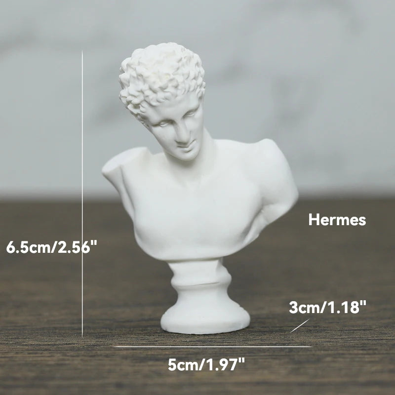 Greek Mythology God Goddess Hero David Venus Mozart Bust Figurine Sculpture Statue Plaster Sketch Practice Model Room Decoration