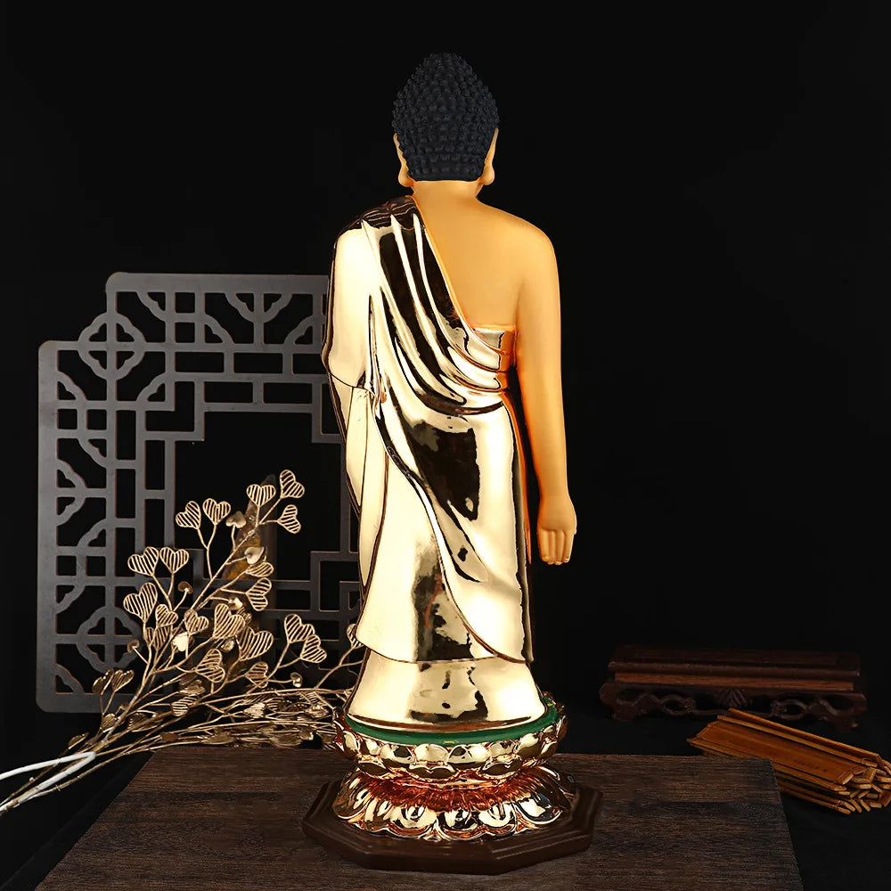 Standing Resin Buddha Statue Home Living Enshrinement God Statue Ornament