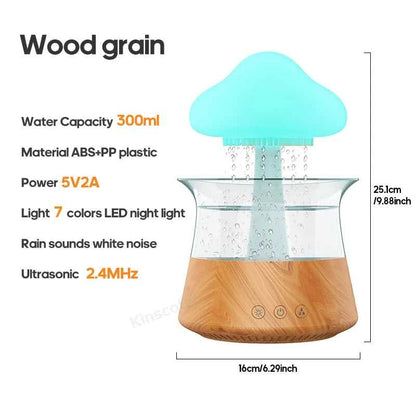  Rain Cloud Electric Air Humidifier 300ml Aroma Diffuser Zen Rain Water Drops Colorful Night Light Humidifier for Home Gift 12000042235661384 84 $ Kinscoter US Store Stew's Incense