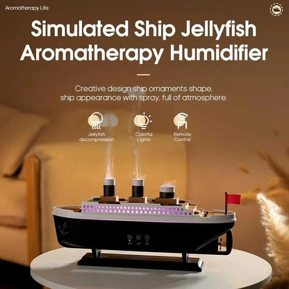  Design Titanic Ship Model Air Humidifier USB Home 250ml Essential Oil Jellyfish Smoke Ring Spray Aroma Diffuser Remote Control 12000044685611058 63 $ CREAROMA Authorized Store Stew's Incense