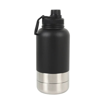 32 oz Portable Stainless Steel Pet Feeder 3-in-1 Style Outdoor Travel Bowl with Insulated Dog Water Bottle