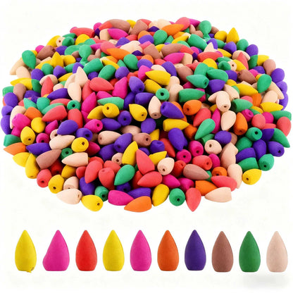  50Pcs Natural Backflow Incense Cones - Various Scents, Lavender, Sandalwood, Jasmine, Rose, Etc. for Indoor Yoga, Outdoor Camping, Perfect for Waterfall Incense Burners, for House Cleaning, Yoga, Tea Room, Home or Office Use 12000052036739752 6 $ Shop1103840871 Store Stew's Incense