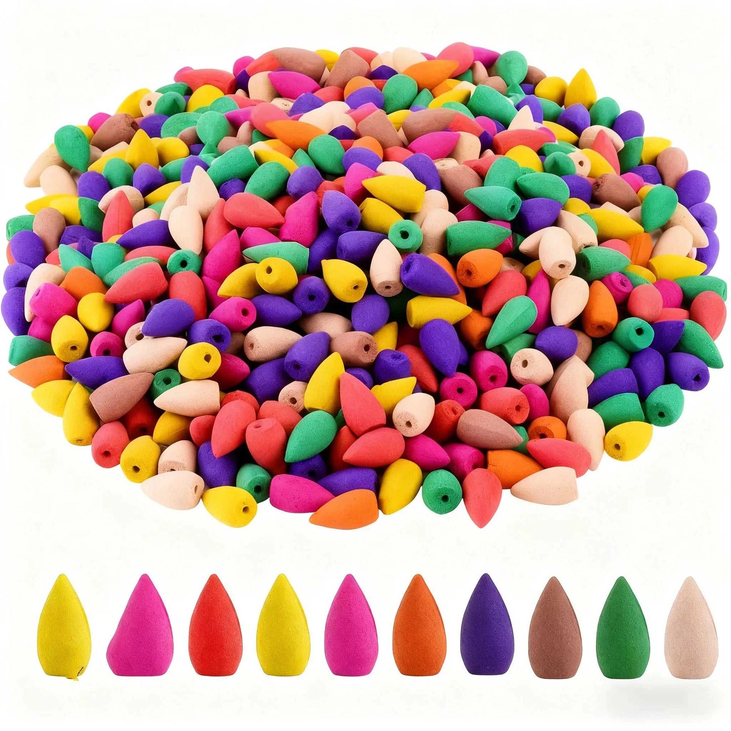  50Pcs Natural Backflow Incense Cones - Various Scents, Lavender, Sandalwood, Jasmine, Rose, Etc. for Indoor Yoga, Outdoor Camping, Perfect for Waterfall Incense Burners, for House Cleaning, Yoga, Tea Room, Home or Office Use 12000052036739752 6 $ Shop1103840871 Store Stew's Incense