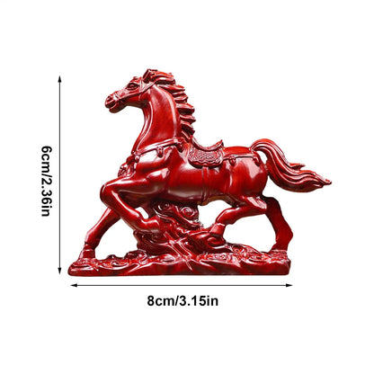 2026 Horse Year Wealth Success Decor Wooden Red Horse Figurine Ornament Wooden Animal Statue Symbolizing Good Luck Decor
