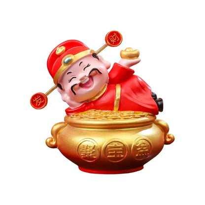 God of Wealth 2026 Horse Year Mascot Resin Table Decoration God of Wealth Figurines Statue Car Decor Car Interior Ornament