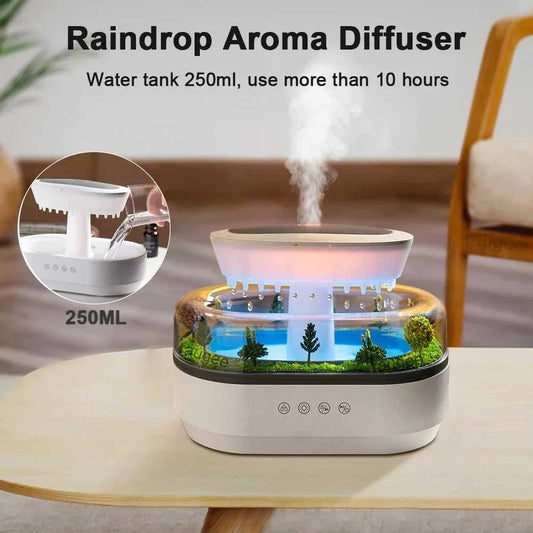  New Aroma Humidifier Raindrop Air Humidifier Colorful Atmosphere Light White Noise Music Essemtial Home Oil Fragrance Diffuser 12000049981995588 130 $ CREAROMA Choice Store Stew's Incense