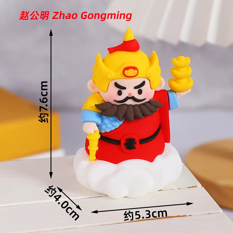 Chinese Deity Figurines Desk Organizer Creative Car Interior Zen Decor Office Stress Relief Ornament Car/Buddha Shrine Decor