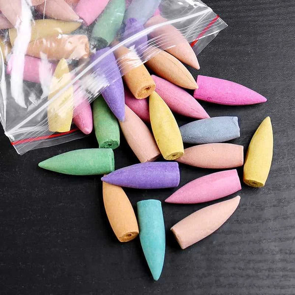  30pcs Mixed Large Natural Incense Banksia Rose Jasmine Lavender Smoke Cone Reflux Tower Incense Backflow Incense Bullet 12000045888584800 7 $ Bohemia Lifestyle Store Stew's Incense