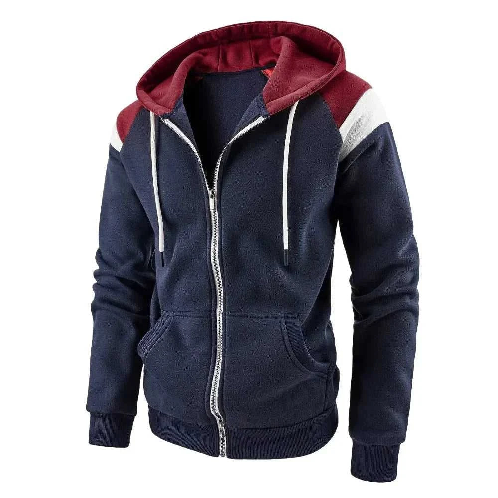 Mens Hoodie Mens Zipped Up Hoodie with Shoulder Details ONFYMH051424B2-NVY-M 49 $ Coats Onetify Stew's Incense
