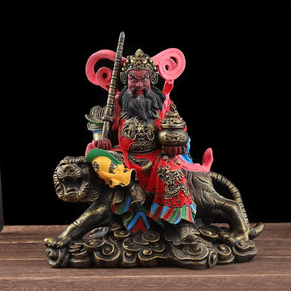 Lucky Resin God of Wealth Zhao Gongming Statue of Tiger Statue Buddha Home Offering